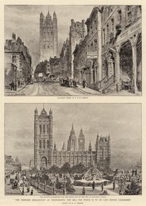 The proposed Embankment at Westminster, the Bill for which is to be laid before Parliament by Henry William Brewer